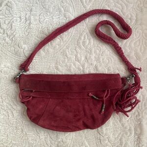 Free People Sweet Talker Sling ~ Cherry red suede bag